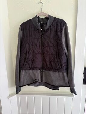 Athleta Quilted Jacket in Black and Gray
